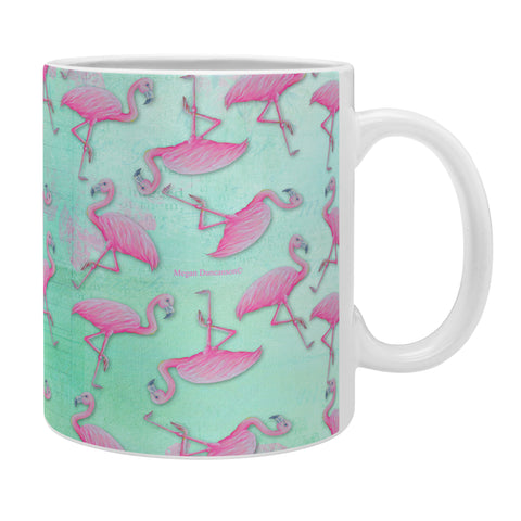 Madart Inc. Pink and Aqua Flamingos Coffee Mug