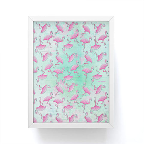 Madart Inc. Pink and Aqua Flamingos Framed Mini Art Print