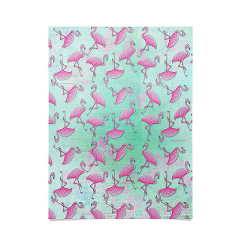 Madart Inc. Pink and Aqua Flamingos Poster