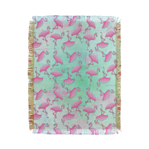 Madart Inc. Pink and Aqua Flamingos Throw Blanket