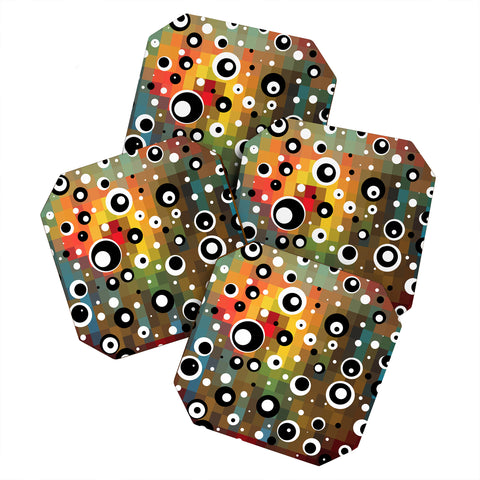 Madart Inc. Polka Dots Glorious Colors Coaster Set