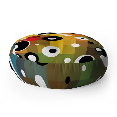 Madart Inc. Polka Dots Glorious Colors Floor Pillow Round