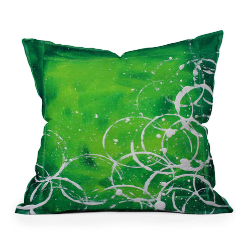 Madart Inc. Richness Of Color Green Throw Pillow
