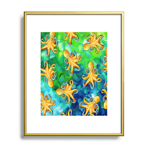 Madart Inc. Sea of Whimsy Octopus Pattern Metal Framed Art Print