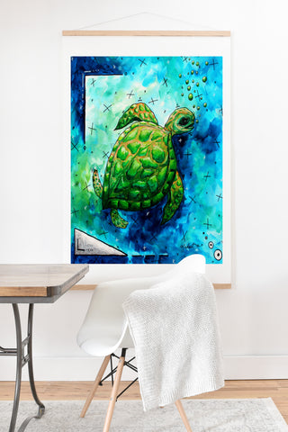 Madart Inc. Sea of Whimsy Sea Turtle Art Print And Hanger