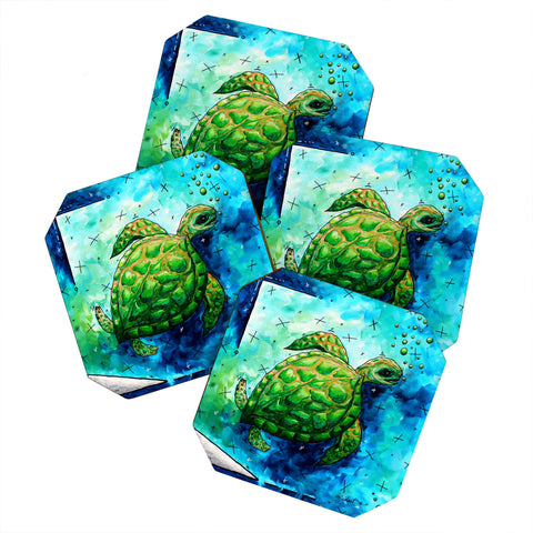 Madart Inc. Sea of Whimsy Sea Turtle Coaster Set