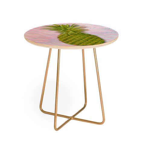 Madart Inc. Striped Pineapple Round Side Table