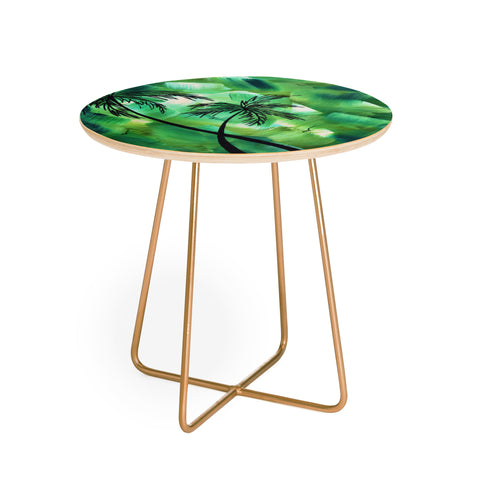 Madart Inc. Tropical Dance Palms Round Side Table