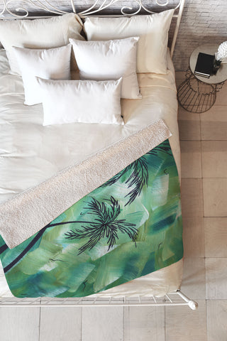 Madart Inc. Tropical Dance Palms Fleece Throw Blanket
