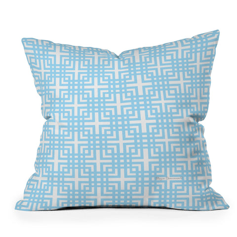 Madart Inc. Tropical Fusion 12 Blue Pattern Throw Pillow