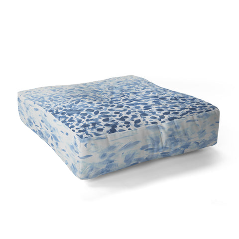 Madart Inc. Tropical Fusion 14 Abstract Blues Floor Pillow Square