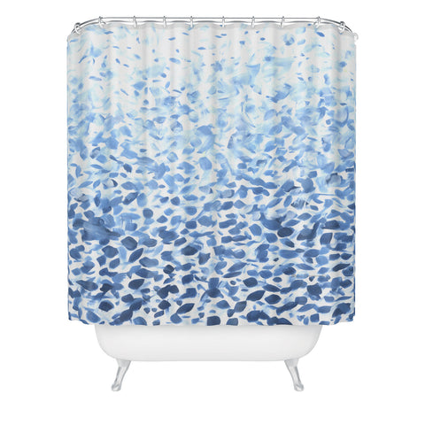 Madart Inc. Tropical Fusion 14 Abstract Blues Shower Curtain