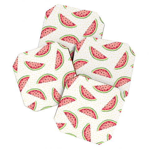 Madart Inc. Tropical Fusion 18 Watermelon Coaster Set