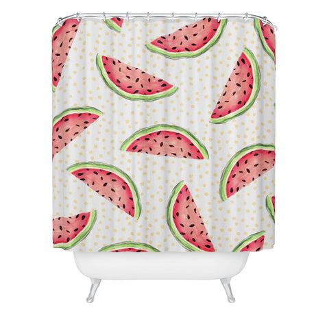 Madart Inc. Tropical Fusion 18 Watermelon Shower Curtain