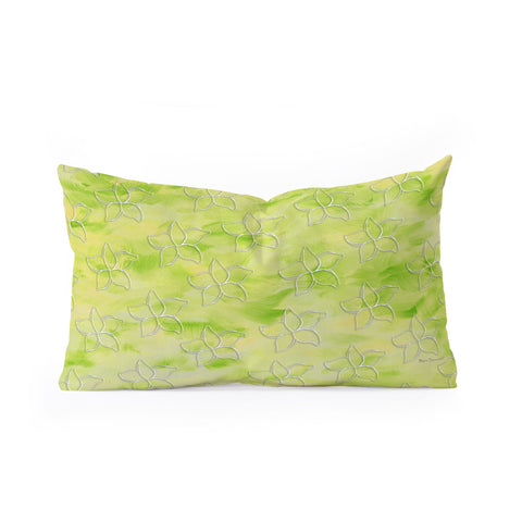 Madart Inc. Tropical Fusion 26 Green Plumerias Oblong Throw Pillow