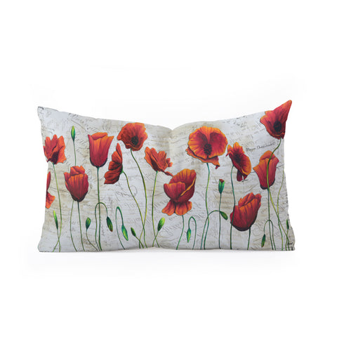 Madart Inc. Vibrant Poppies I Oblong Throw Pillow