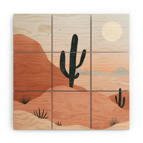 Madeline Kate Martinez saguaro sunset I Wood Wall Mural