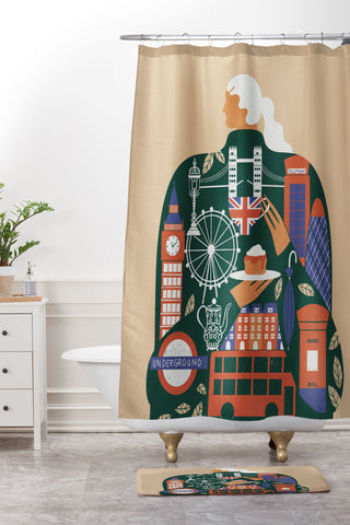 Maggie Stephenson London Afternoon Tea Shower Curtain And Mat