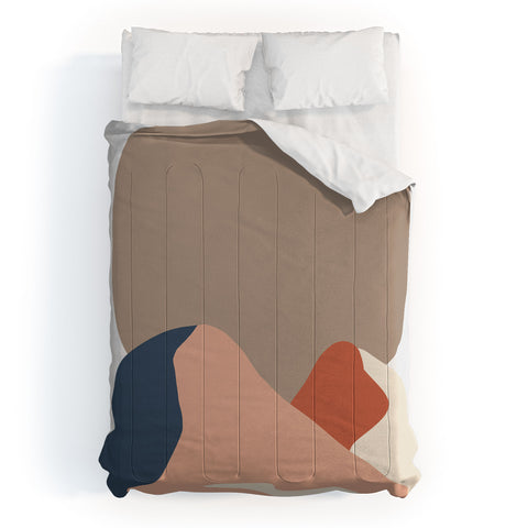 Mambo Art Studio Abstact Mountain Sun Comforter