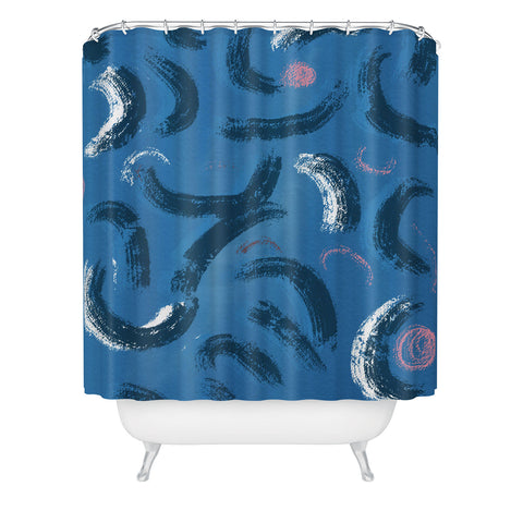 Mambo Art Studio Abstracto Waves Shower Curtain