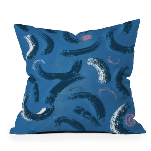 Mambo Art Studio Abstracto Waves Throw Pillow