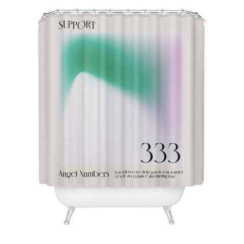 Mambo Art Studio Angel Numbers 333 Support Shower Curtain