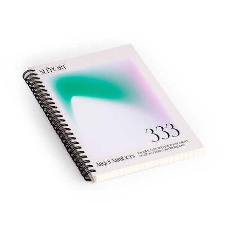 Mambo Art Studio Angel Numbers 333 Support Spiral Notebook