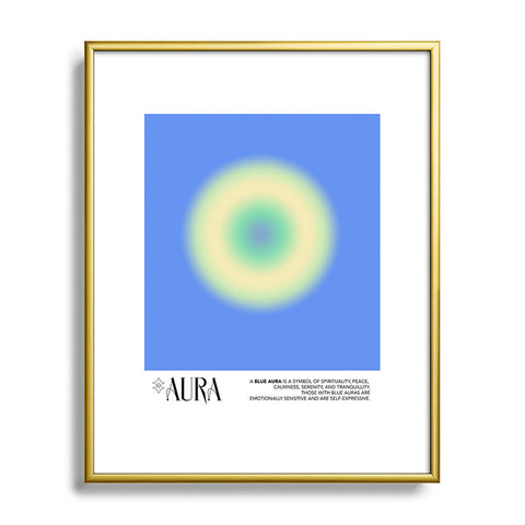 Mambo Art Studio Aura Blue Metal Framed Art Print