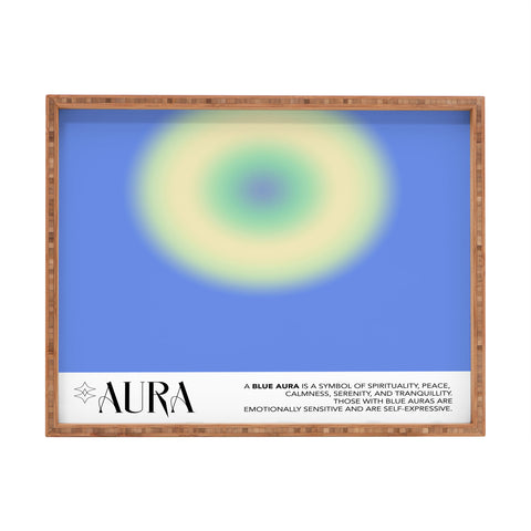 Mambo Art Studio Aura Blue Rectangular Tray