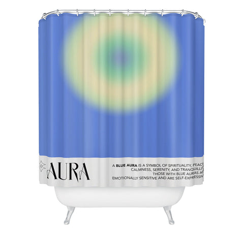 Mambo Art Studio Aura Blue Shower Curtain