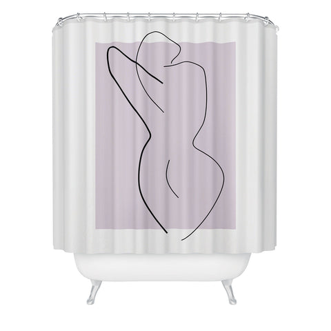 Mambo Art Studio Curves Number 3 Shower Curtain