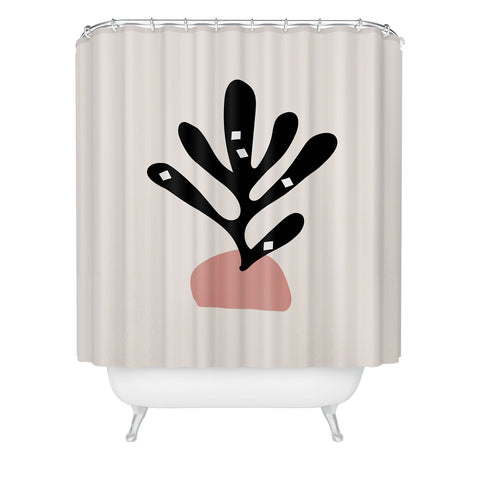 Mambo Art Studio Cut Out Plant Shower Curtain