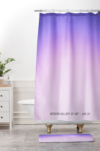 Mambo Art Studio Gradient Purple Shower Curtain And Mat