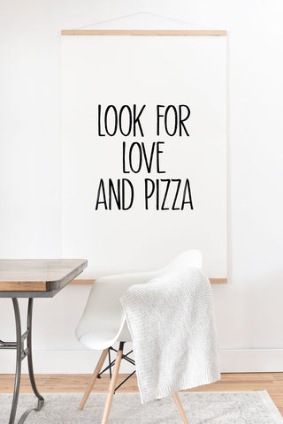 Mambo Art Studio Look for Love and Pizza Art Print And Hanger