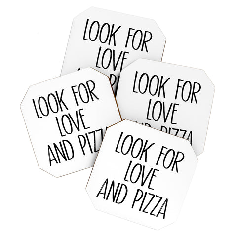Mambo Art Studio Look for Love and Pizza Coaster Set