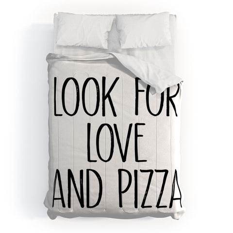 Mambo Art Studio Look for Love and Pizza Comforter