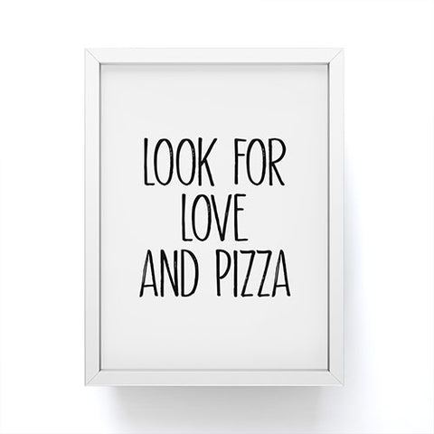 Mambo Art Studio Look for Love and Pizza Framed Mini Art Print
