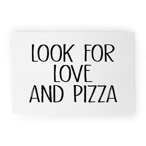 Mambo Art Studio Look for Love and Pizza Welcome Mat