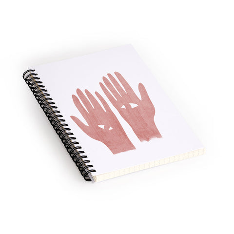 Mambo Art Studio Lucky Eye Hands Pink Spiral Notebook