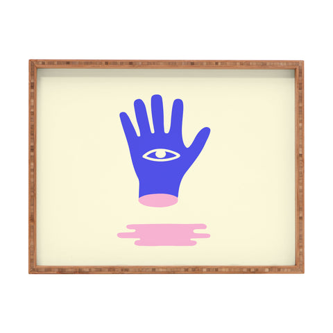 Mambo Art Studio Lucky Hand Eye Rectangular Tray