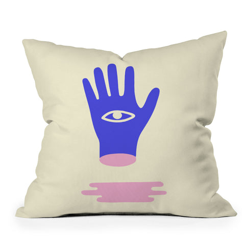 Mambo Art Studio Lucky Hand Eye Throw Pillow