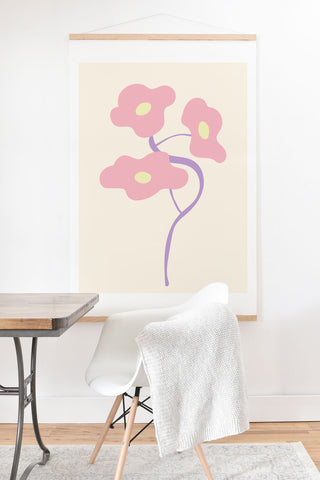 Mambo Art Studio Pastel Pink Bouquet Art Print And Hanger