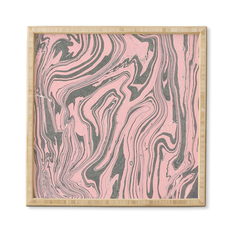 Mambo Art Studio Pink Marble Paper Framed Wall Art