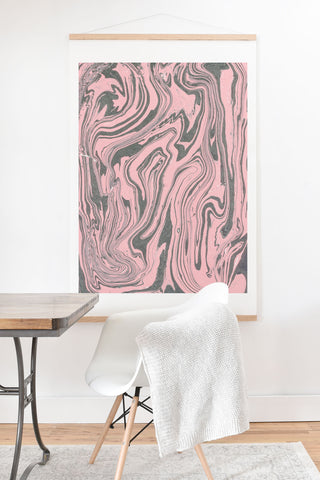 Mambo Art Studio Pink Marble Paper Art Print And Hanger