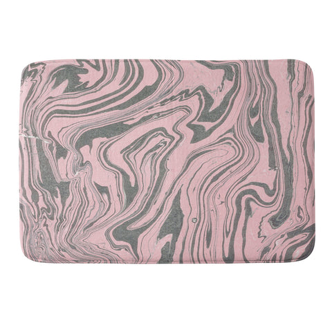 Mambo Art Studio Pink Marble Paper Memory Foam Bath Mat