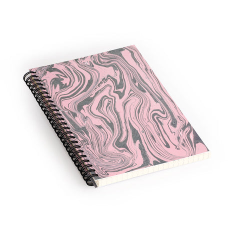 Mambo Art Studio Pink Marble Paper Spiral Notebook