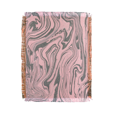 Mambo Art Studio Pink Marble Paper Throw Blanket