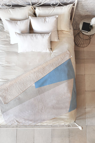 Mambo Art Studio Santorini Illustration Fleece Throw Blanket