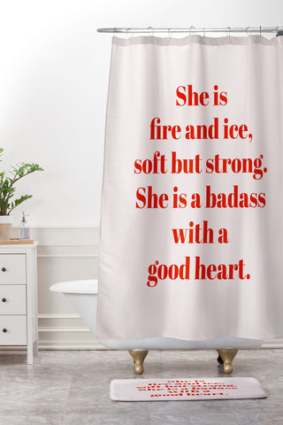 Mambo Art Studio She is Fire and Ice Shower Curtain And Mat