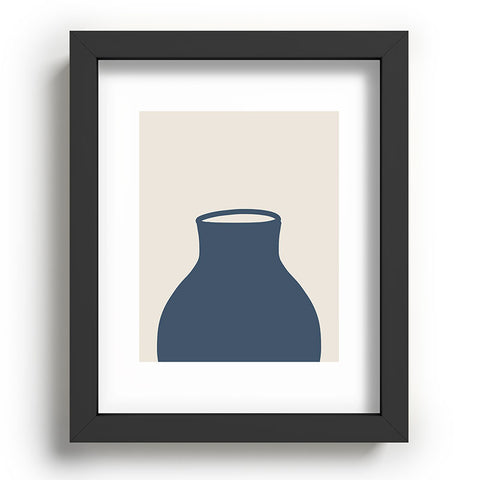 Mambo Art Studio Terracota Blue Vase Recessed Framing Rectangle